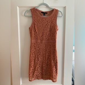 Forever 21 Lace, Pink Mini Dress with Bow Detailing